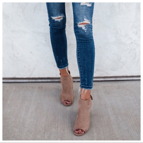 OLYMPIA- Peep Toe Bootie - Picture 2 of 8